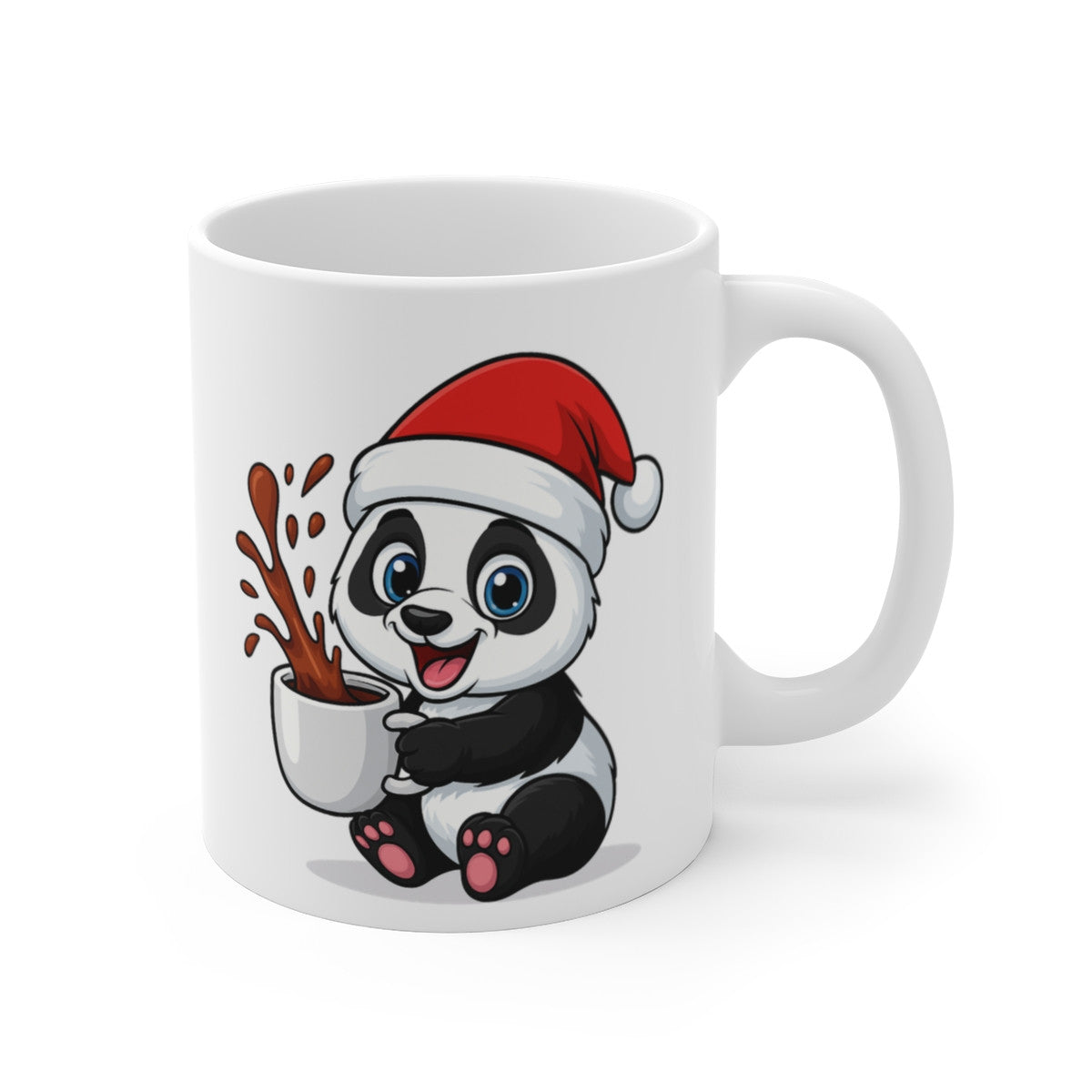 Mug Panda Noël – Tasse Céramique 325 ml – Cadeau Hiver Mignon Chocolat Café Thé