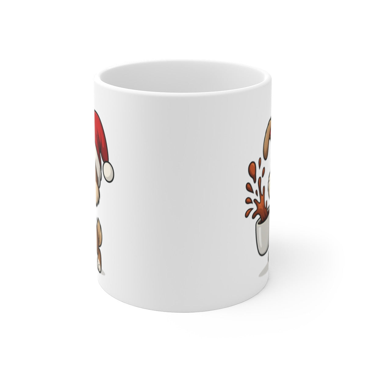 Mug Lapin Noël – Tasse Céramique 325 ml – Cadeau Hiver Mignon Chocolat Café Thé