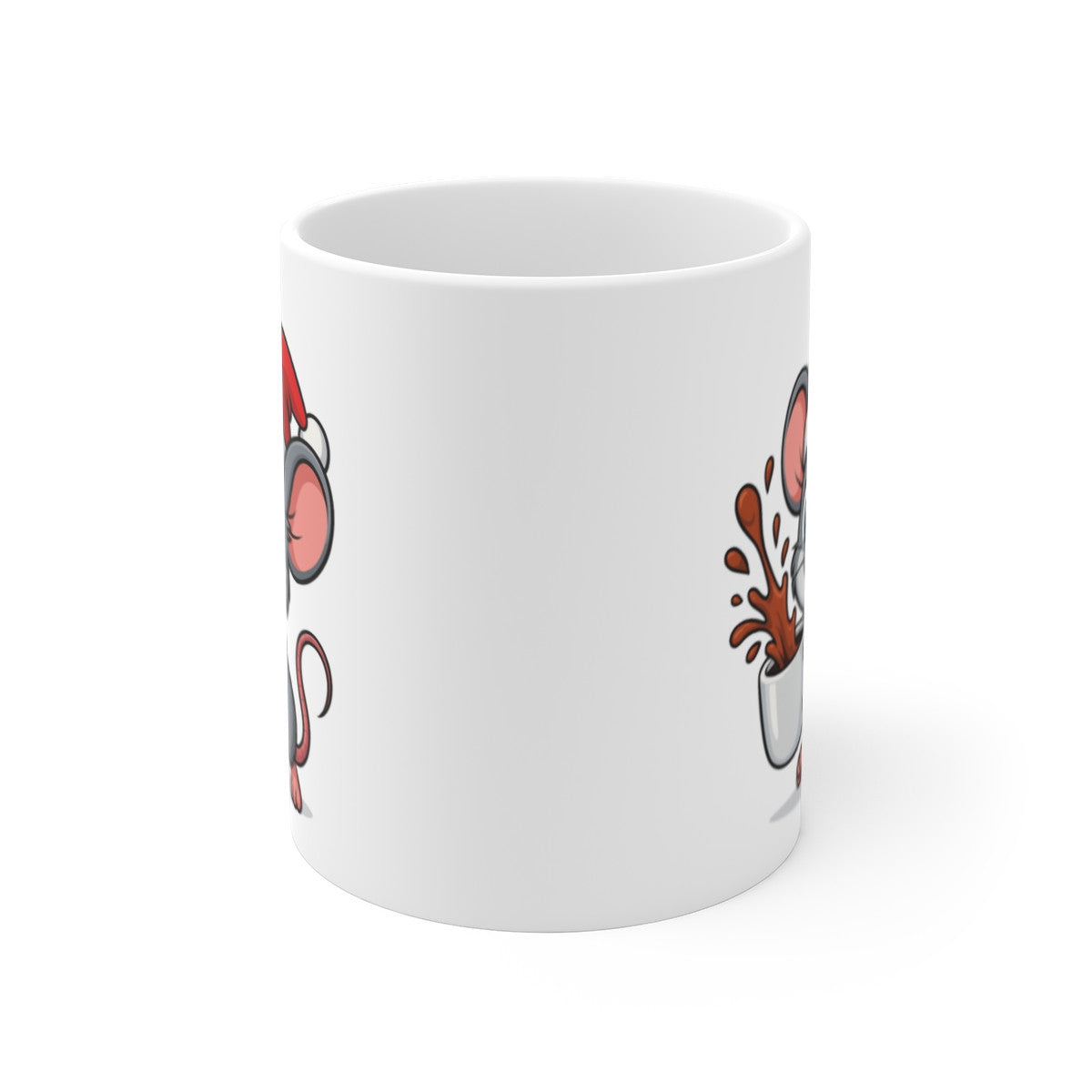Mug Souris Noël – Tasse Céramique 325 ml – Cadeau Hiver Mignon Chocolat Café Thé