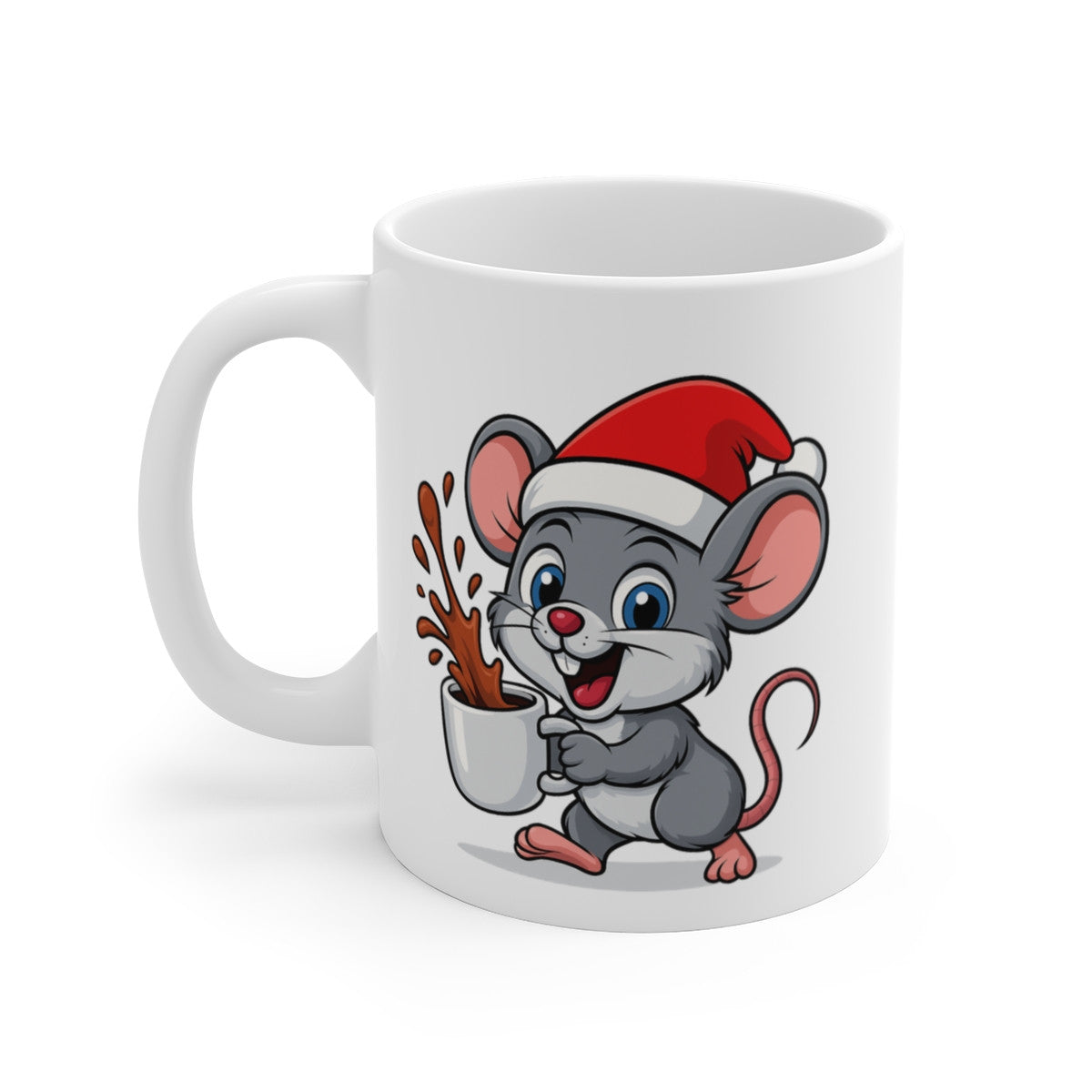 Mug Souris Noël – Tasse Céramique 325 ml – Cadeau Hiver Mignon Chocolat Café Thé