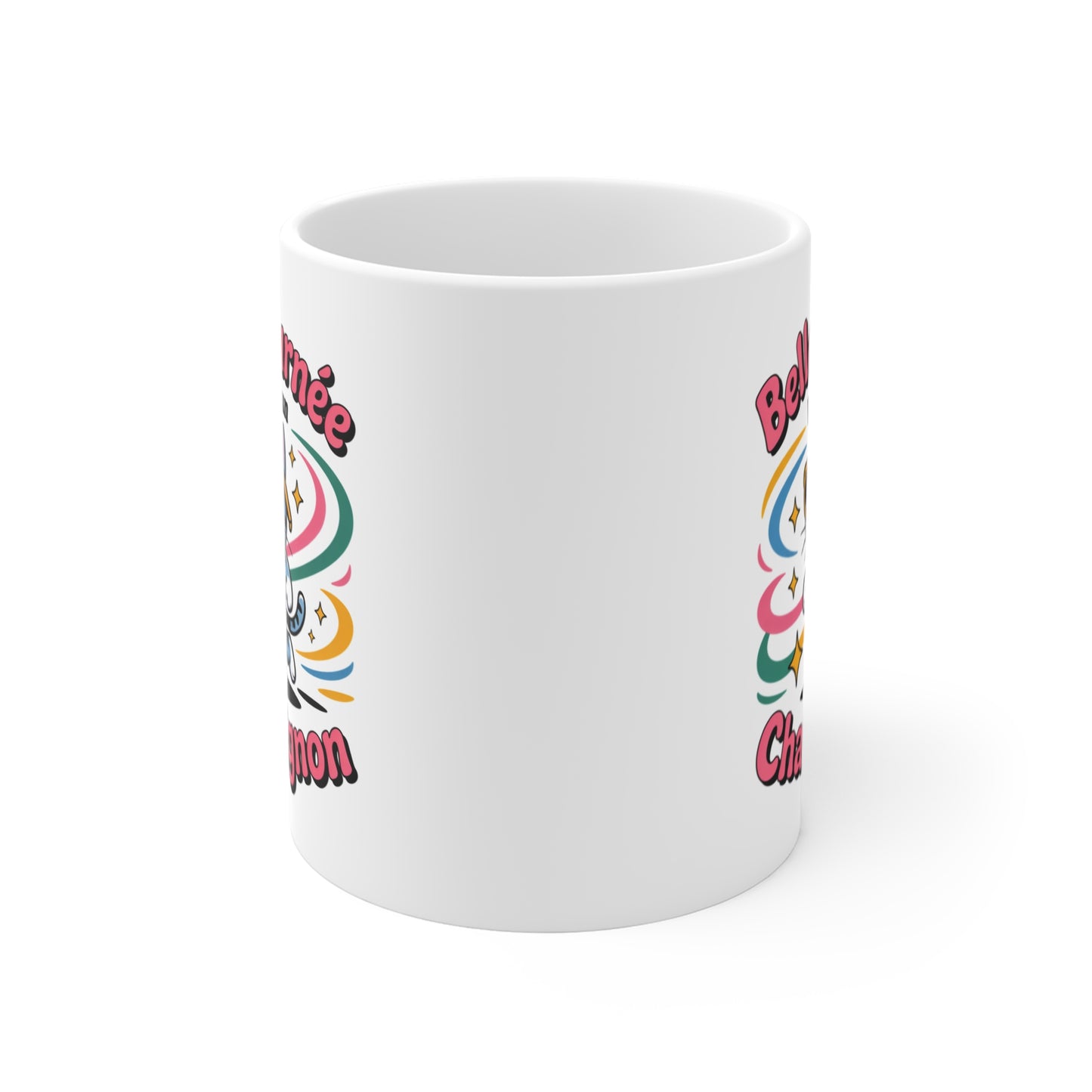 Tasse Chat Mignon 325ml – Mug Humour “Belle Journée” – Cadeau Original Amoureux des Chats Céramique