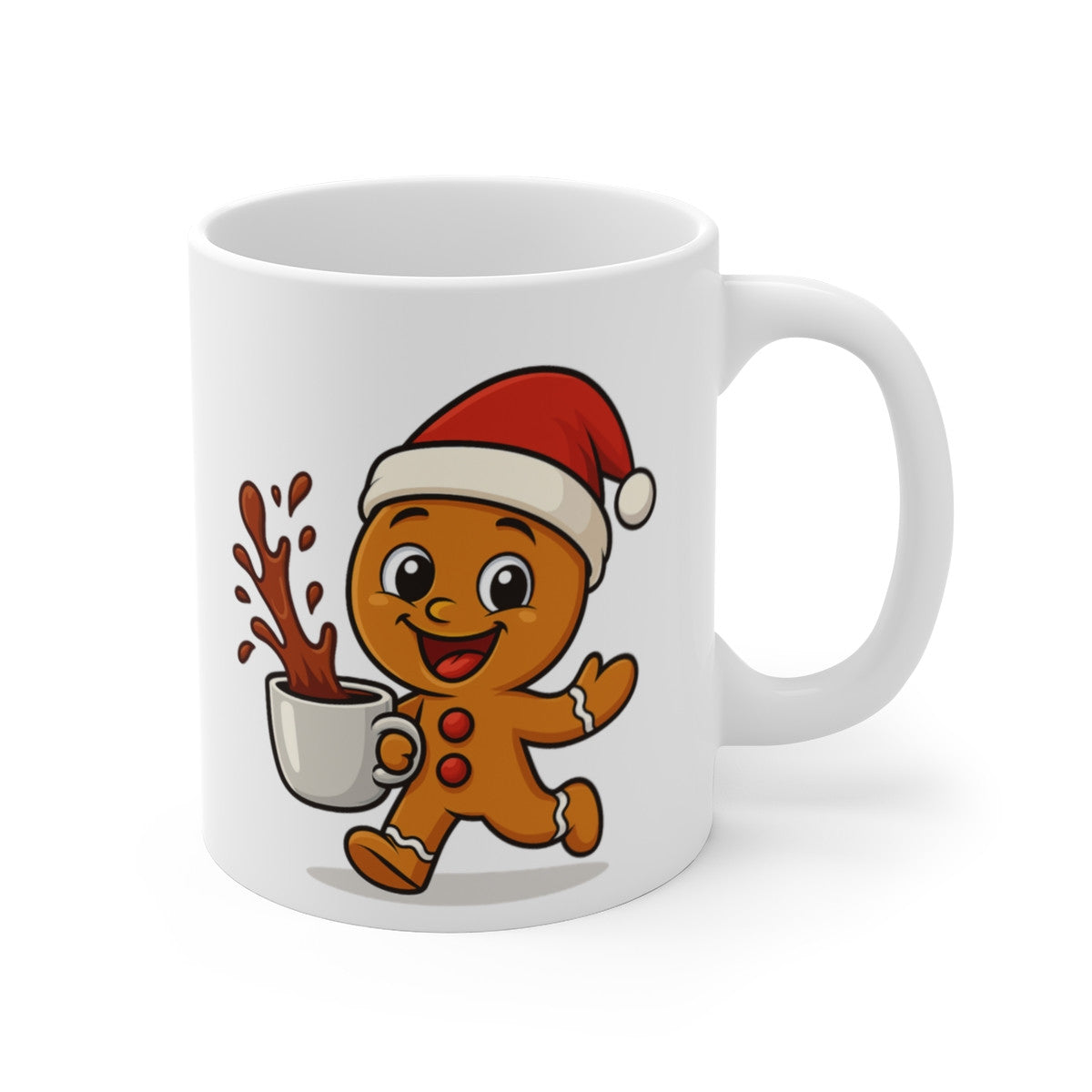 Mug Bonhomme Pain d’Épices Noël – Tasse Céramique 325 ml – Cadeau Hiver Mignon Chocolat Café Thé