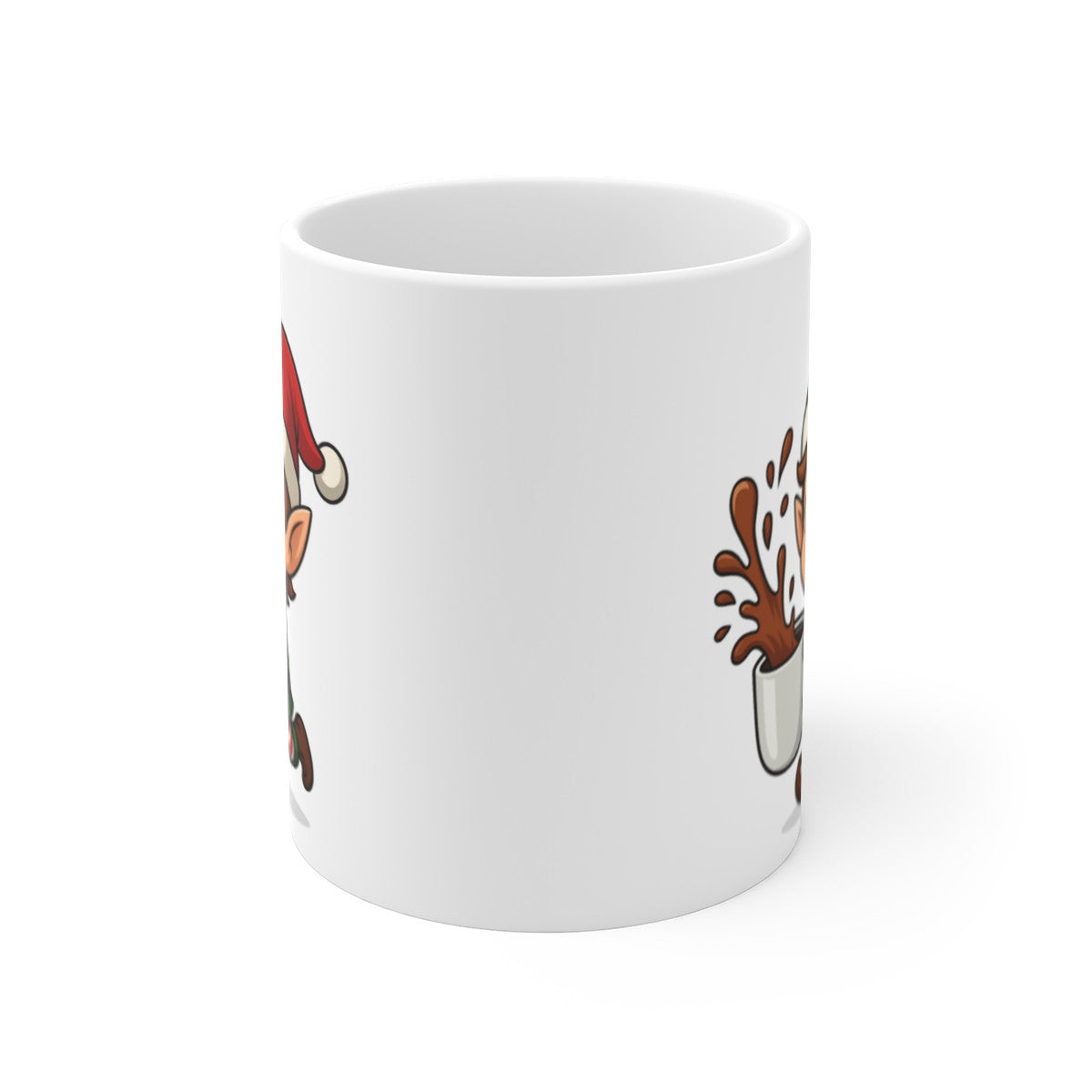 Mug Lutin Noël – Tasse Céramique 325 ml – Cadeau Hiver Mignon Chocolat Café Thé