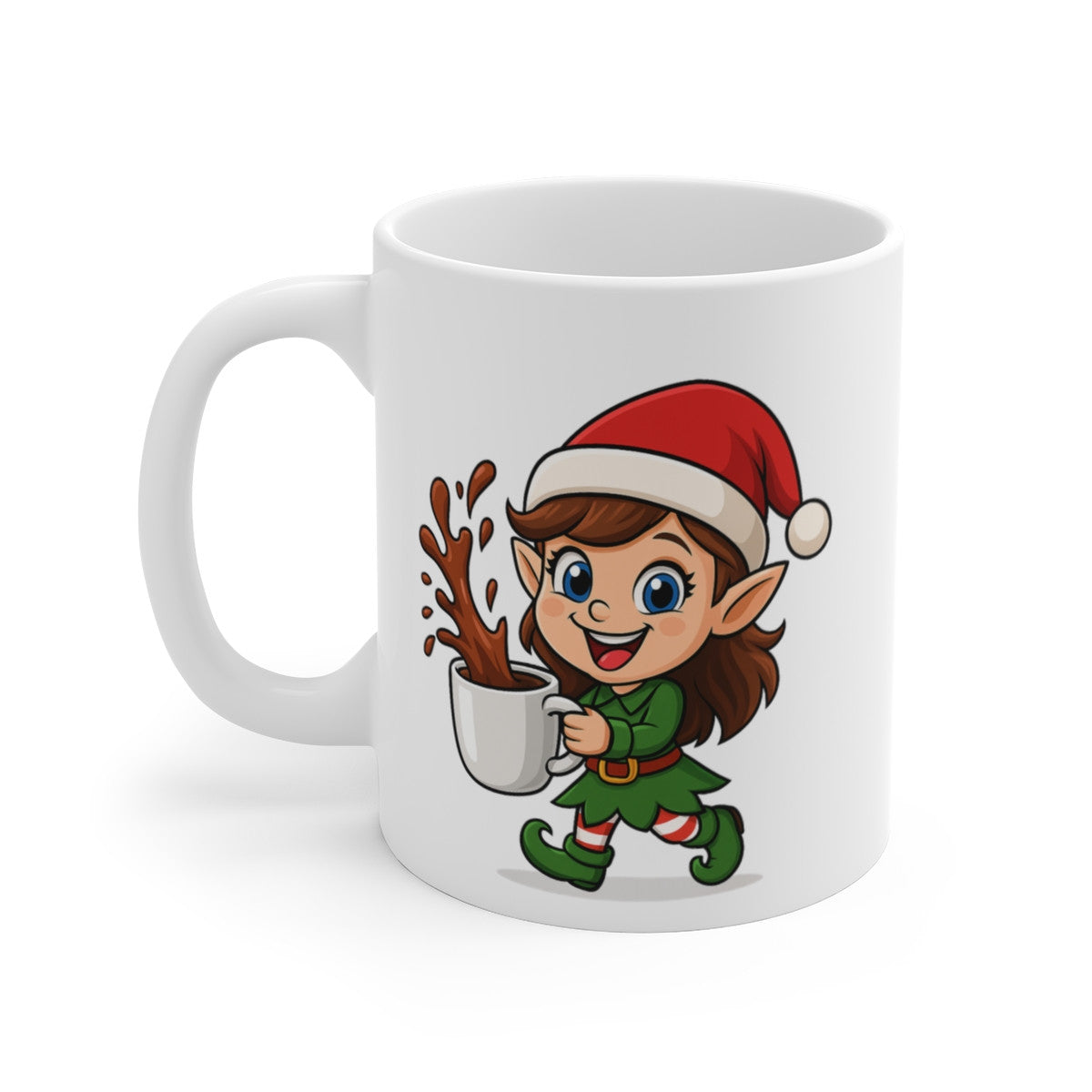 Mug Lutine Noël – Tasse Céramique 325 ml – Cadeau Hiver Mignon Chocolat Café Thé