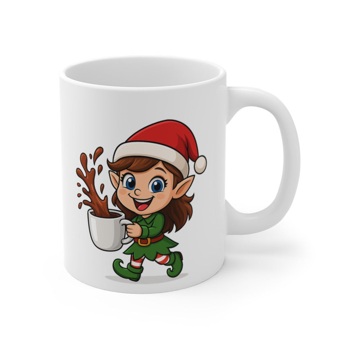 Mug Lutine Noël – Tasse Céramique 325 ml – Cadeau Hiver Mignon Chocolat Café Thé