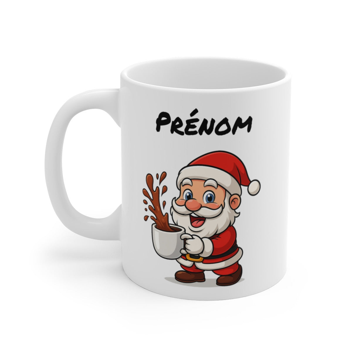 Tasse Personnalisable Père Noël – Mug Prénom Cacao – Cadeau Hiver Mignon Céramique 325 ml