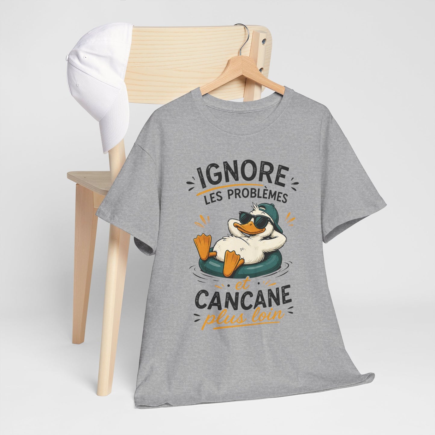 T-Shirt Ignore Les Problèmes Et Cancane Plus Loin – Tee Shirt Canard Humoristique – Cadeau Original Homme Femme