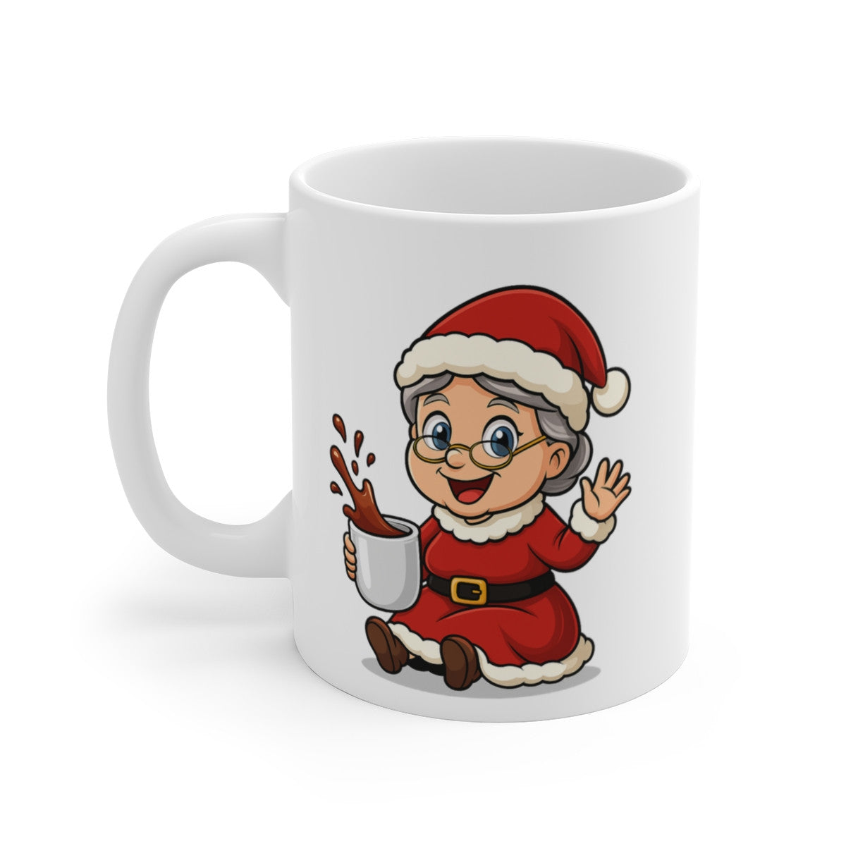 Mug Mère Noël – Tasse Céramique 325 ml – Cadeau Hiver Mignon Chocolat Café Thé