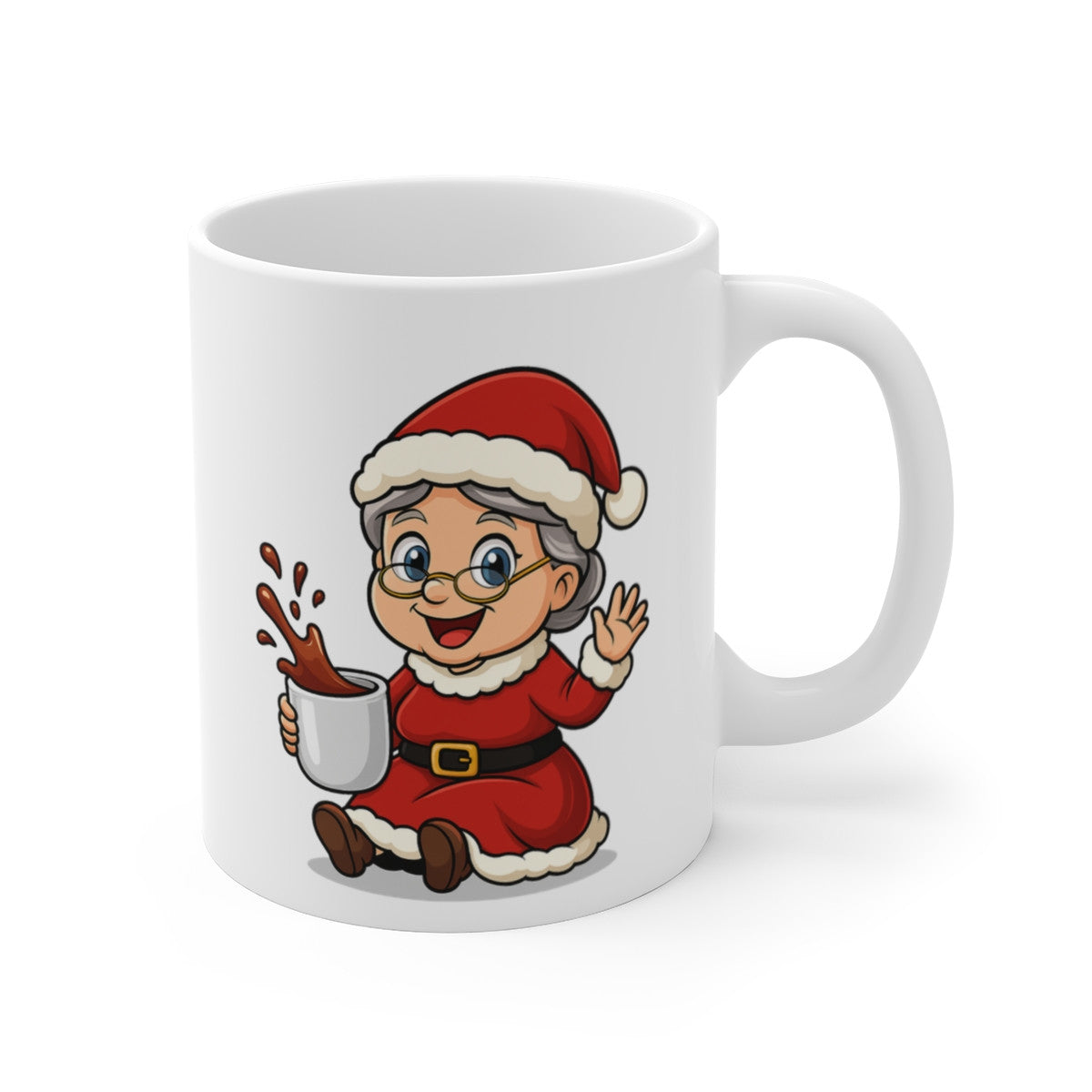 Mug Mère Noël – Tasse Céramique 325 ml – Cadeau Hiver Mignon Chocolat Café Thé