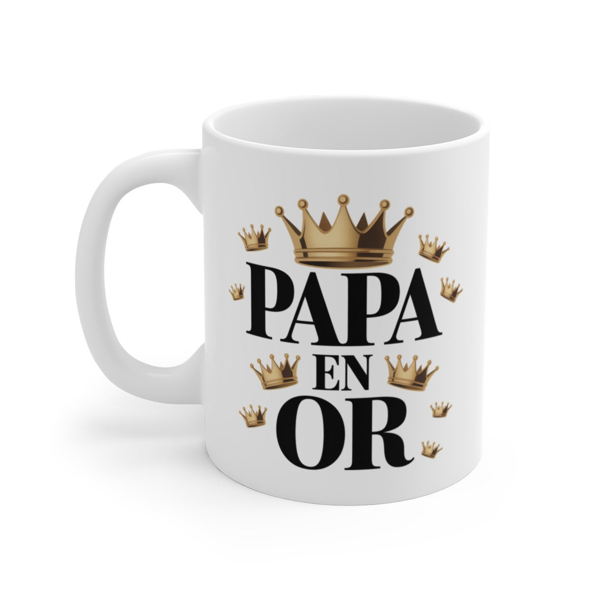 Mug Papa en Or – Tasse Céramique 325 ml – Cadeau Fête des Pères Anniversaire