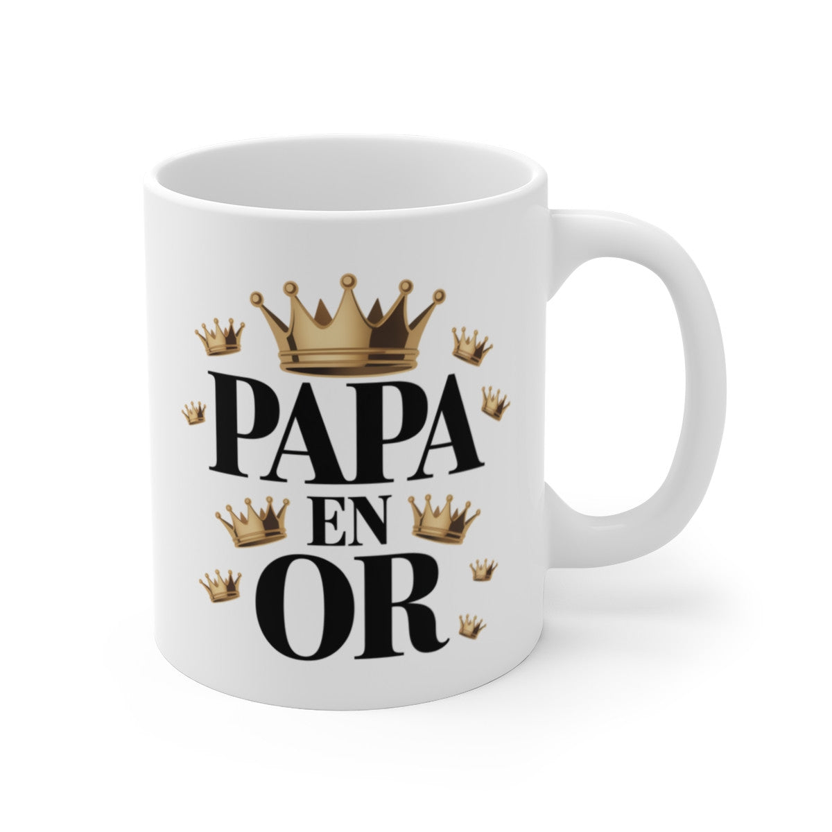 Mug Papa en Or – Tasse Céramique 325 ml – Cadeau Fête des Pères Anniversaire