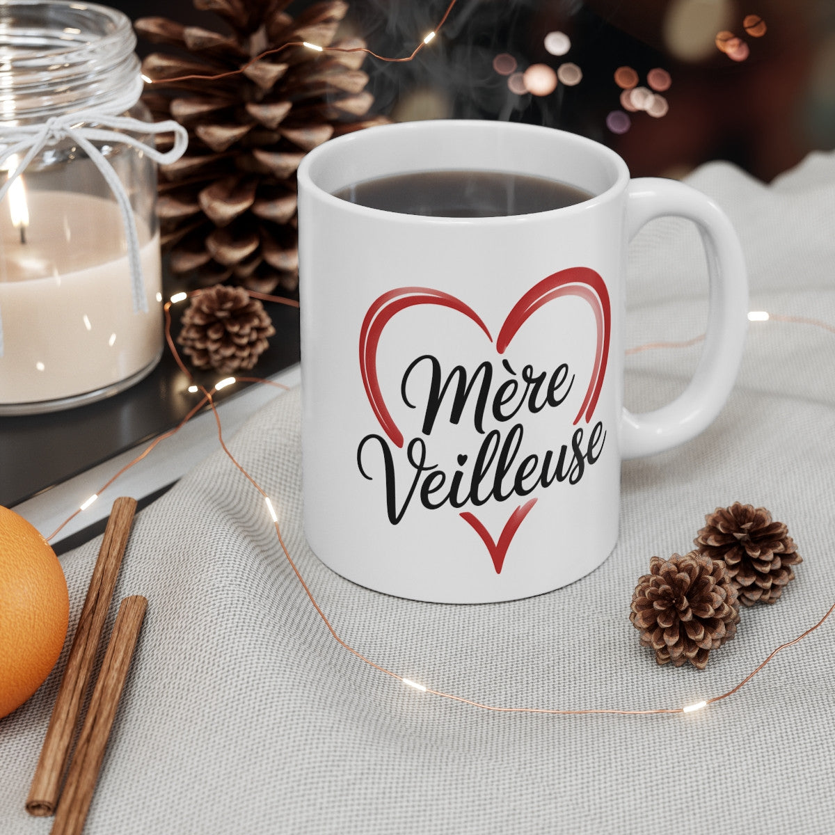 Mug Mère Veilleuse – Tasse Céramique 325 ml – Cadeau Fête des Mères Anniversaire