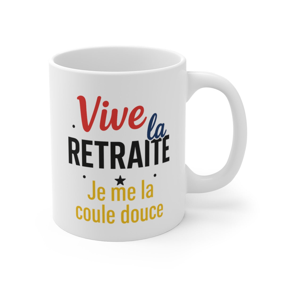 Mug Vive la Retraite – Je me la Coule Douce – Tasse Céramique 325 ml Cadeau Départ en Retraite