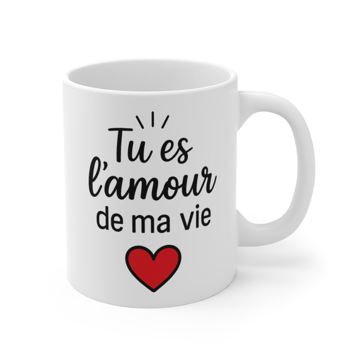Mug Tu es l’Amour de ma Vie – Tasse Céramique 325 ml – Cadeau Romantique Saint-Valentin