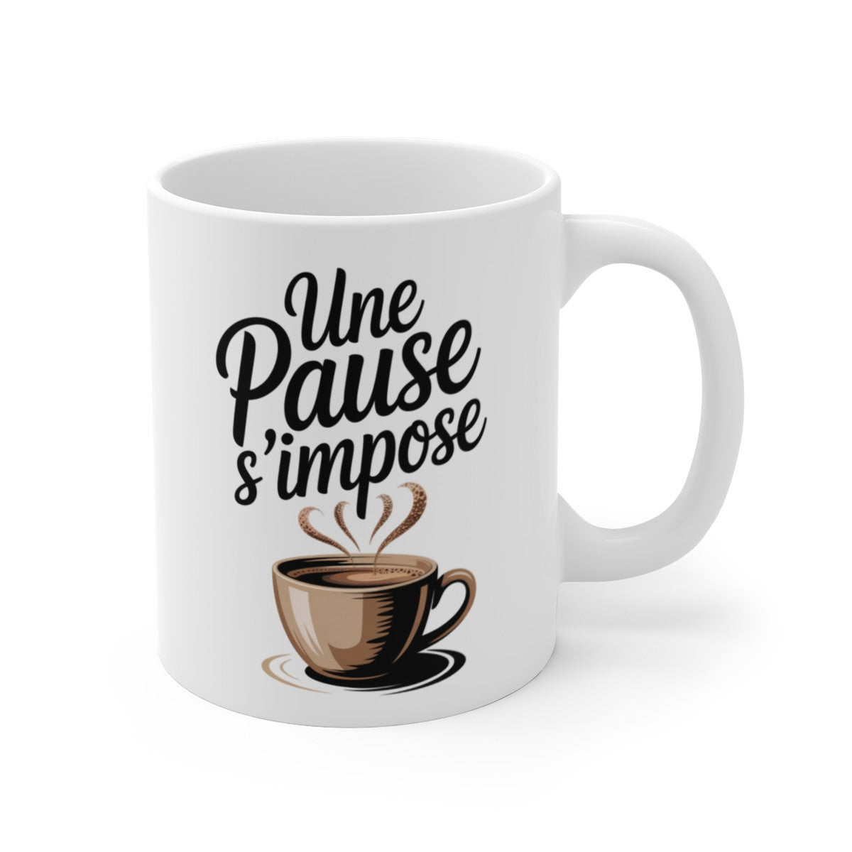 Mug Une Pause s’Impose – Tasse Céramique 325 ml – Cadeau Café Thé Bureau