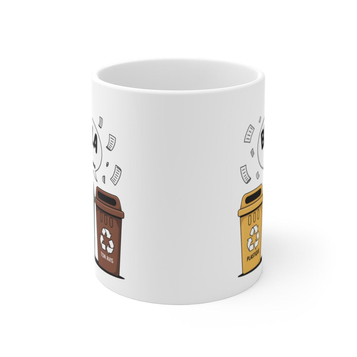 Mug Bla Bla Bla – Tasse Humour Recyclage Avis – Céramique 325 ml – Cadeau Drôle Bureau