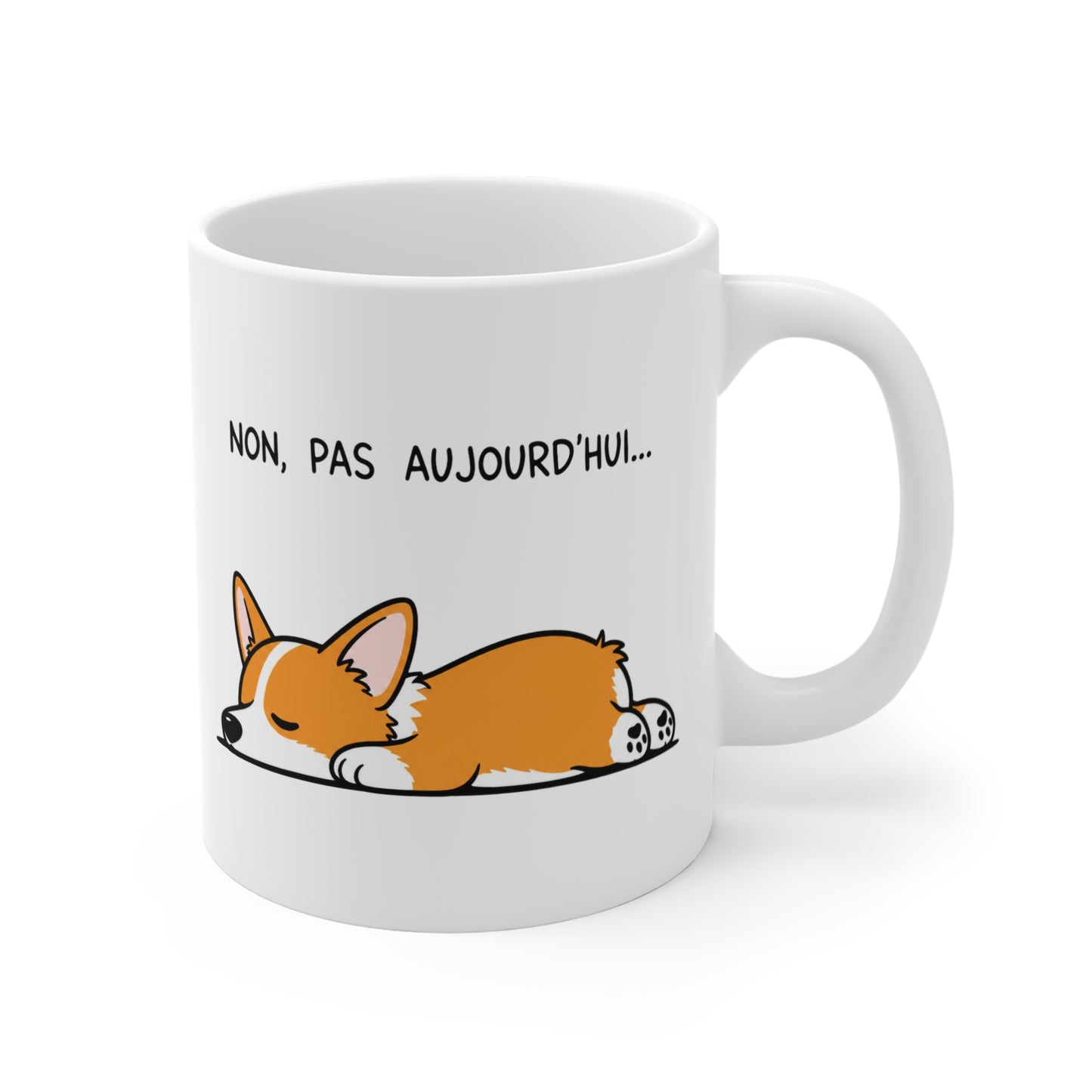 Tasse Corgi Humour – Mug Chien Dormeur Mignon – Cadeau Amoureux des Chiens 325 ml