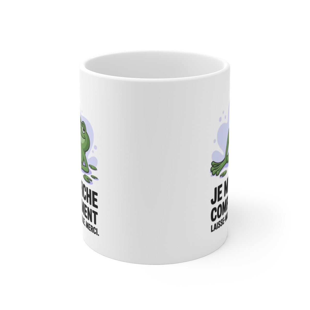 Mug Je m’en fiche complètement – Tasse Grenouille Fumeuse Humour Décalé – Céramique 325 ml
