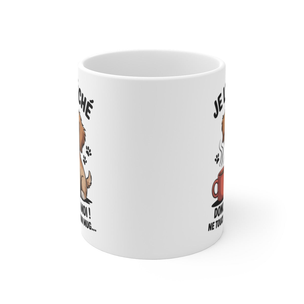 Tasse Céramique 325 ml Chien Je l’ai léché – Mug Humour Ne Touche Pas à Mon Café