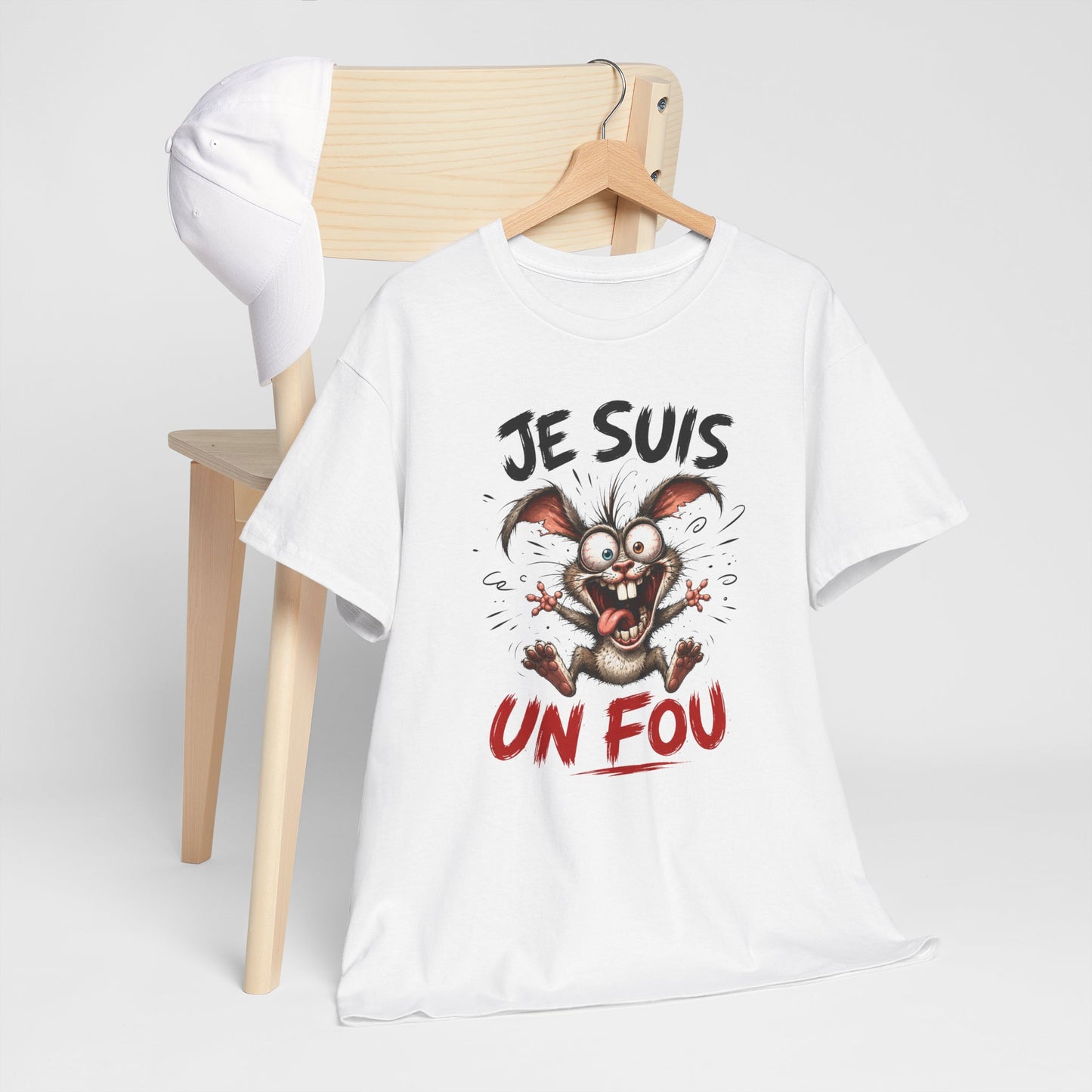 Tee-Shirt Homme Je Suis Un Fou – Lapin Fou Cartoon Humour – Cadeau Drôle Homme