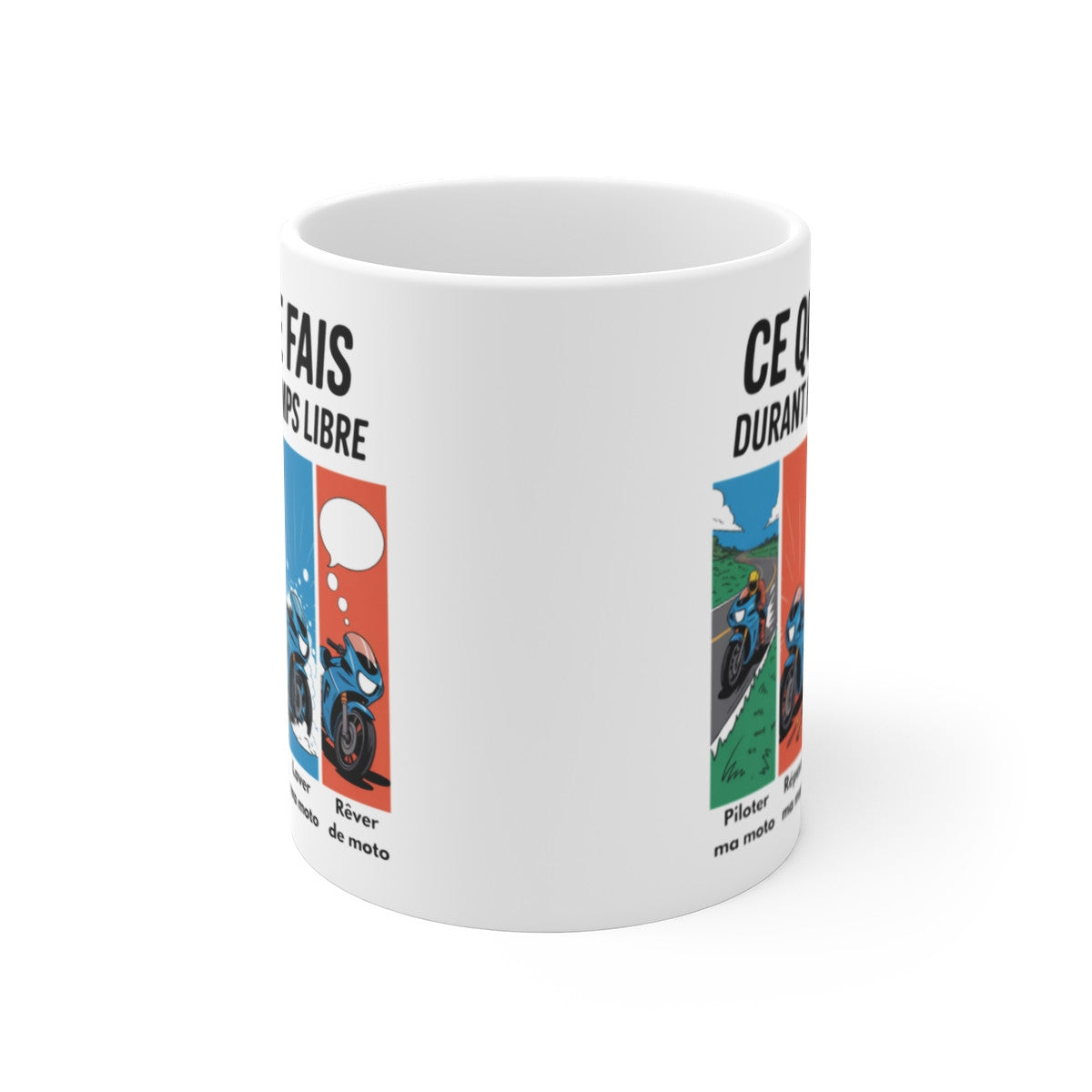 Tasse Céramique 325 ml Ce que je fais durant mon temps libre – Mug Humour Passion Moto