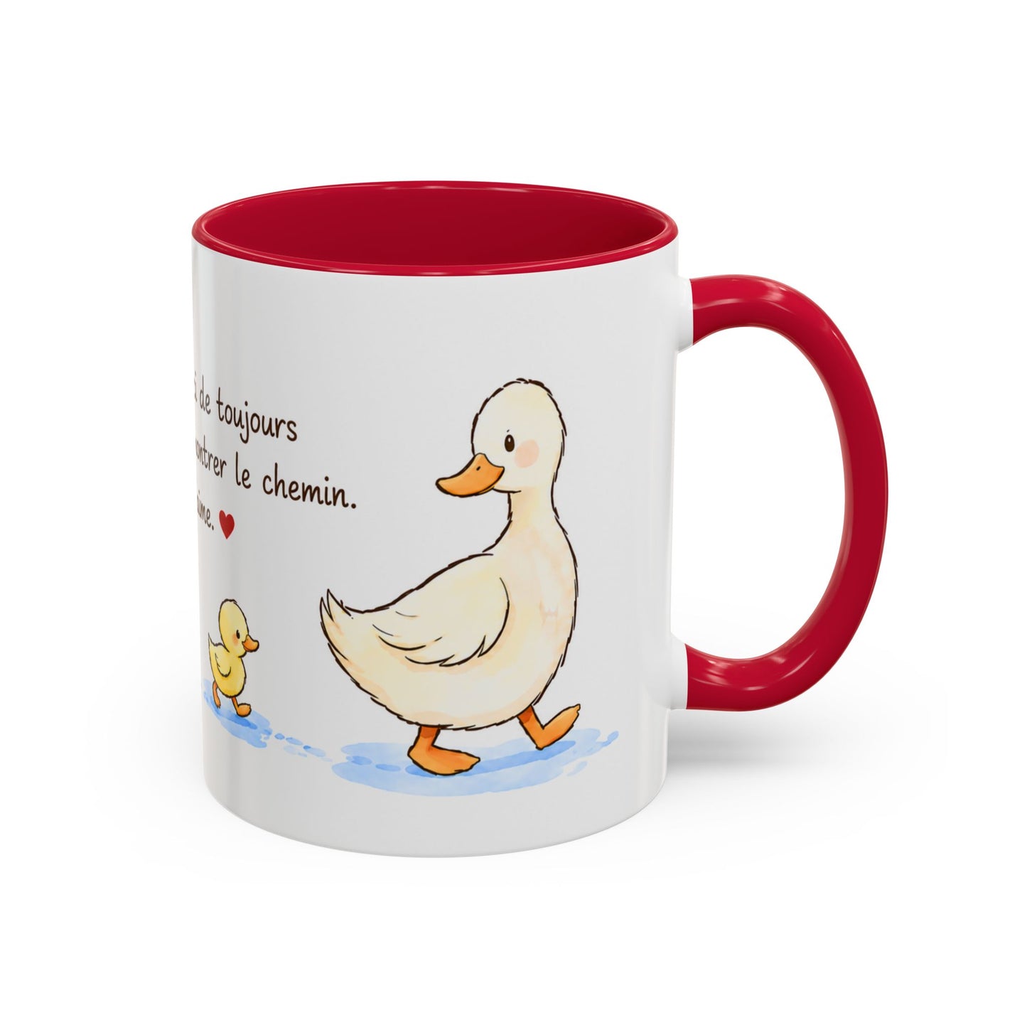 Tasse Bonjour Maman – Merci de Toujours Me Montrer le Chemin – Mug Canards Aquarelle Cadeau Maman 325ml
