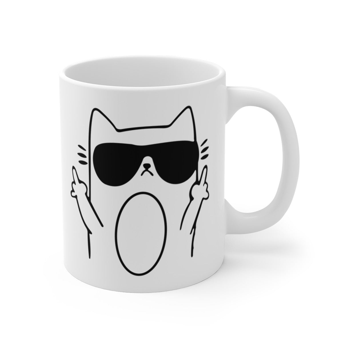 Tasse Céramique 325 ml Chat qui fait coucou – Mug Humour Mignon – Compatible Lave-Vaisselle et Micro-Ondes