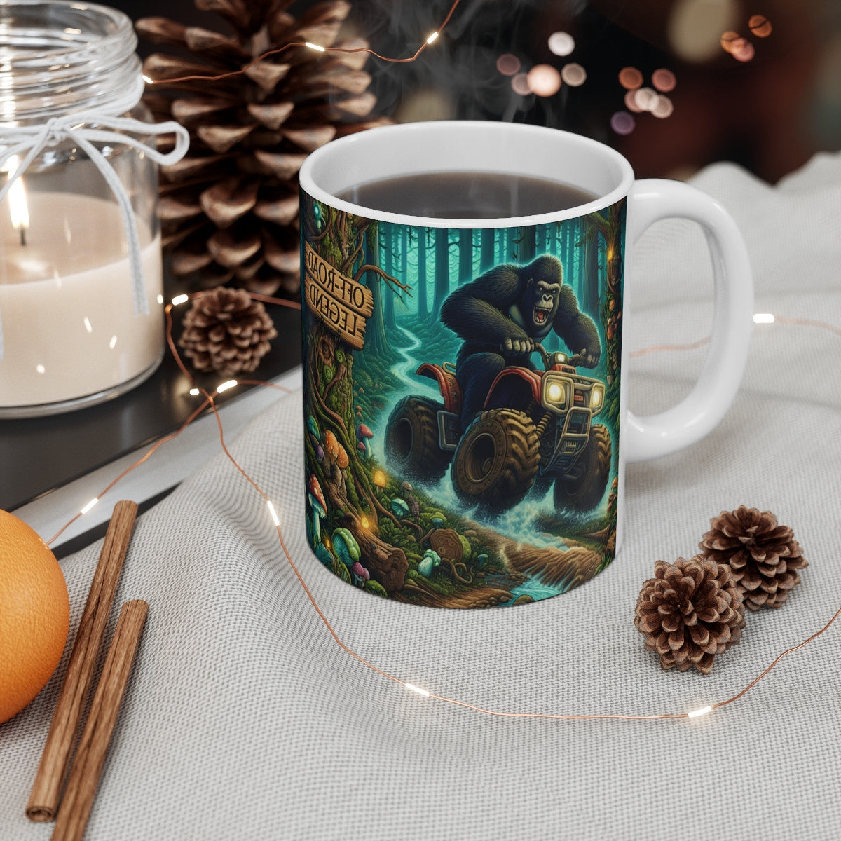 Mug céramique 325 ml – Gorille Off-Road Legend – Tasse Quad Aventure Forêt Fantastique