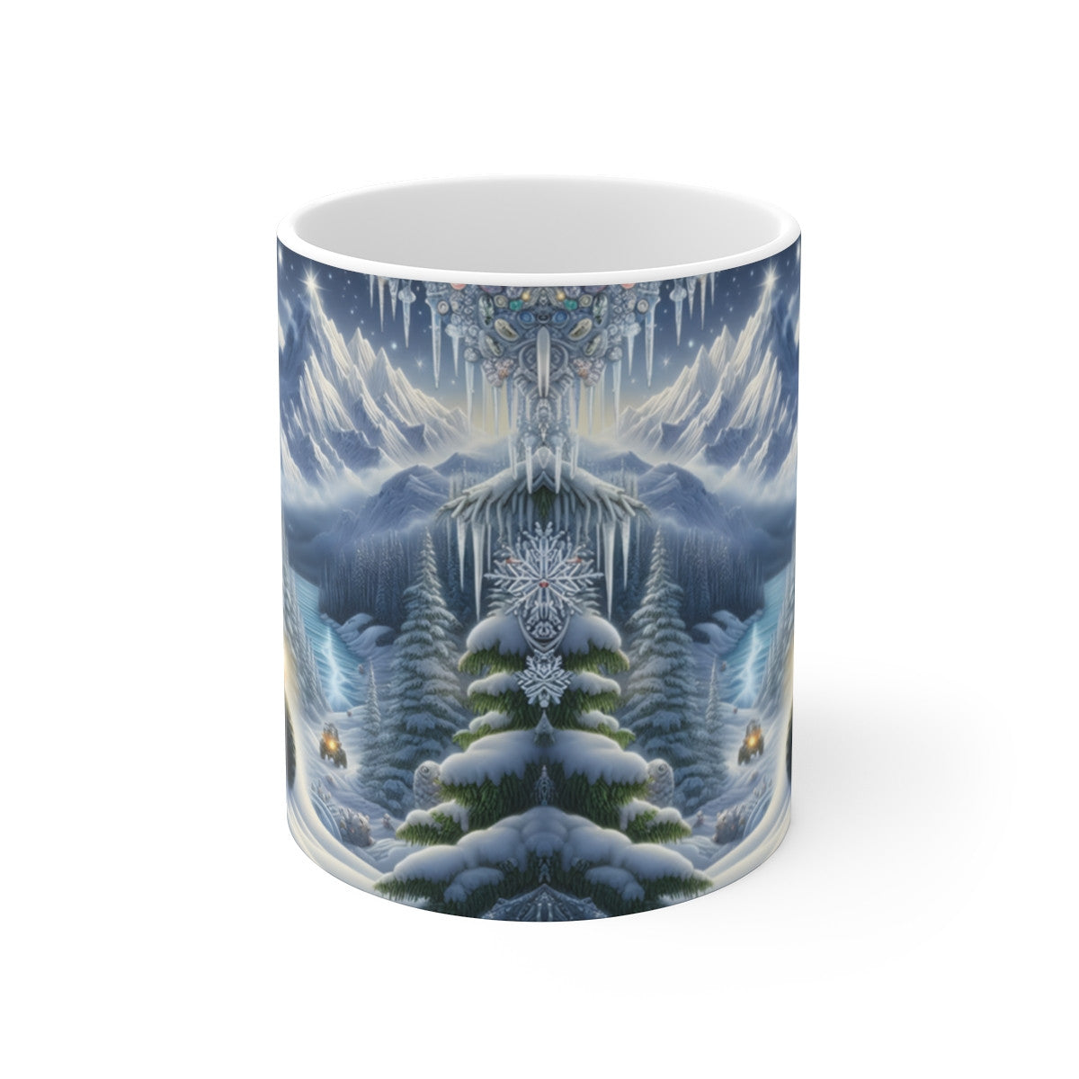 Mug céramique 325 ml – Quad Neige Montagne Hivernale – Tasse Aventure Tout-Terrain Sports d’Hiver