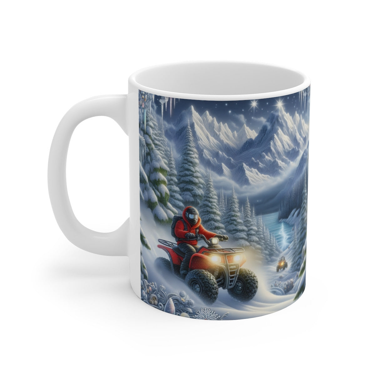 Mug céramique 325 ml – Quad Neige Montagne Hivernale – Tasse Aventure Tout-Terrain Sports d’Hiver