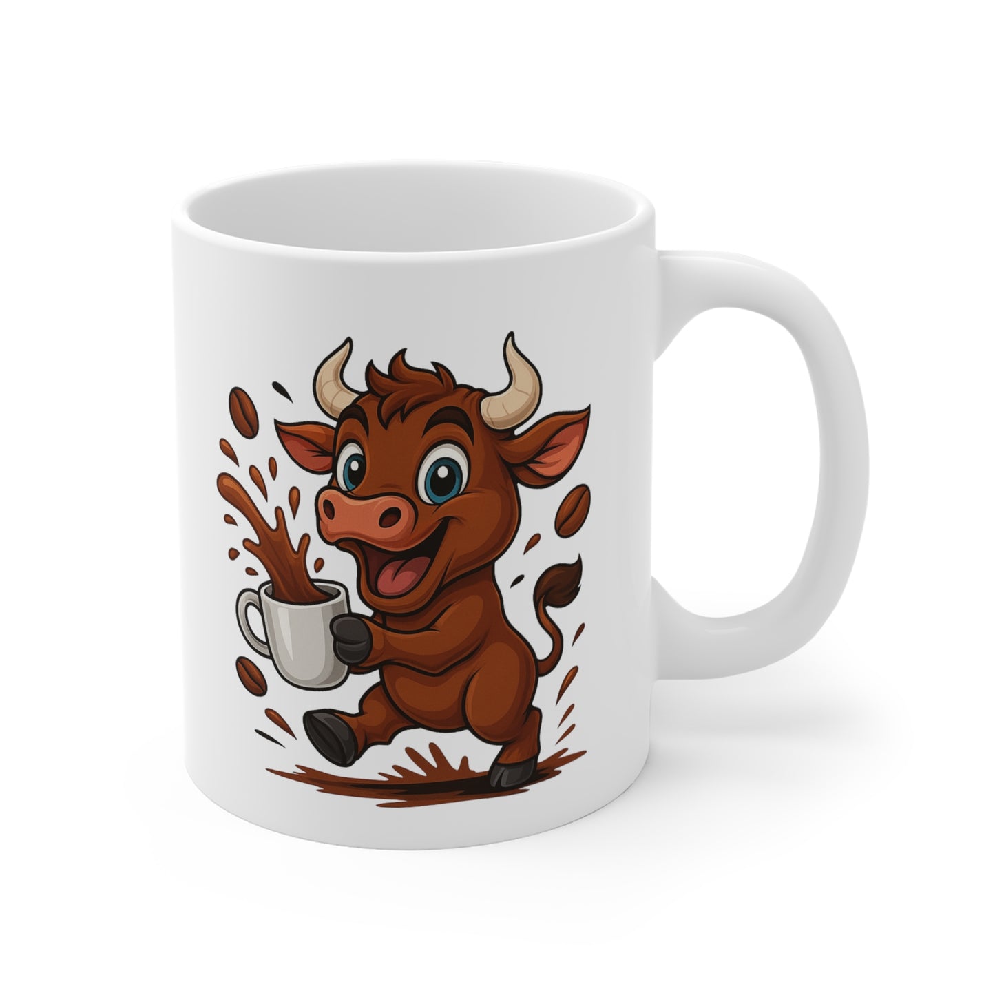 Tasse Taureau Café – Mug Animal Cartoon Rigolo Céramique 325ml – Cadeau Original pour Amateur de Café