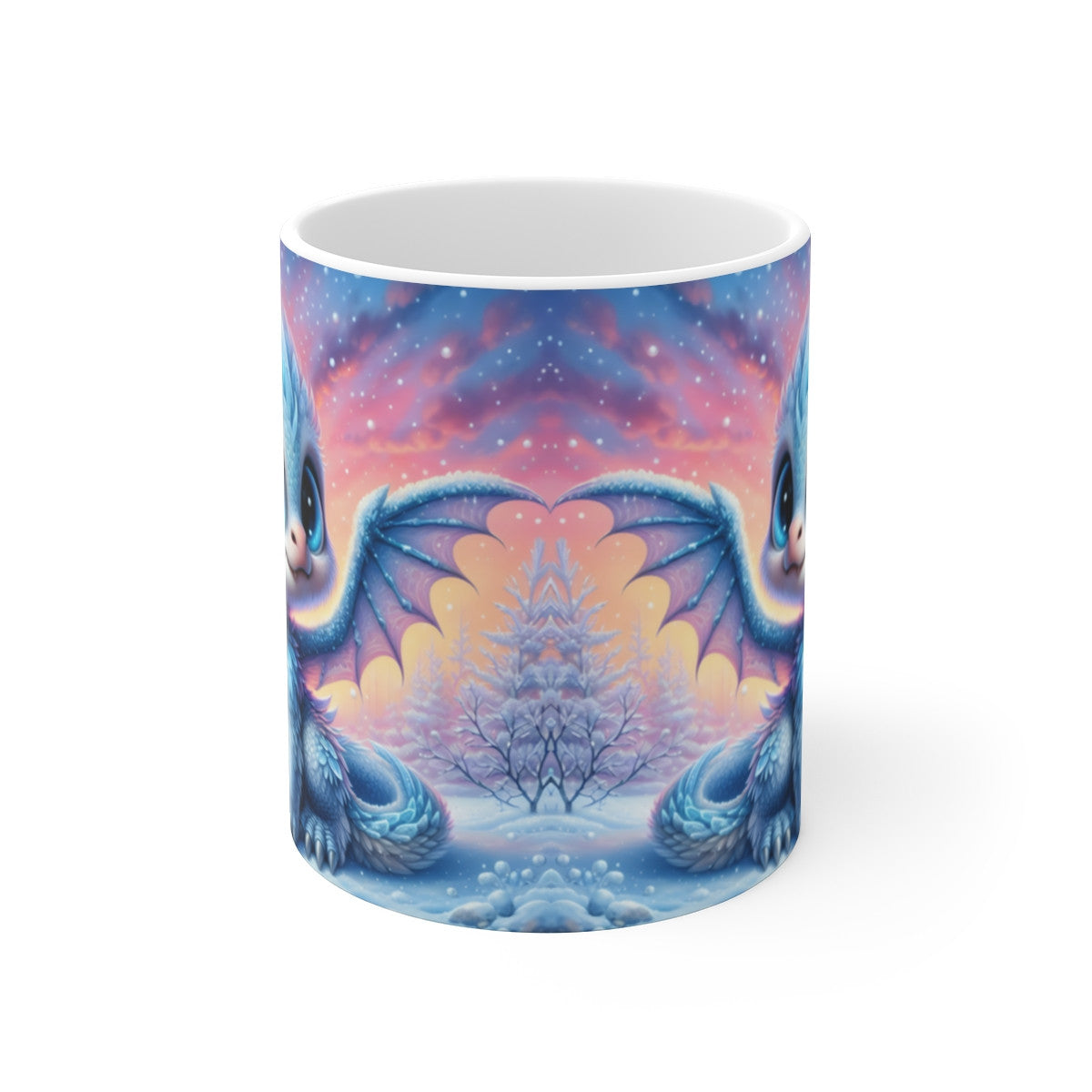Mug céramique 325 ml – Bébé Dragon des Glaces – Tasse Fantaisie Hiver Magique Neige Féérique Créature Mythique