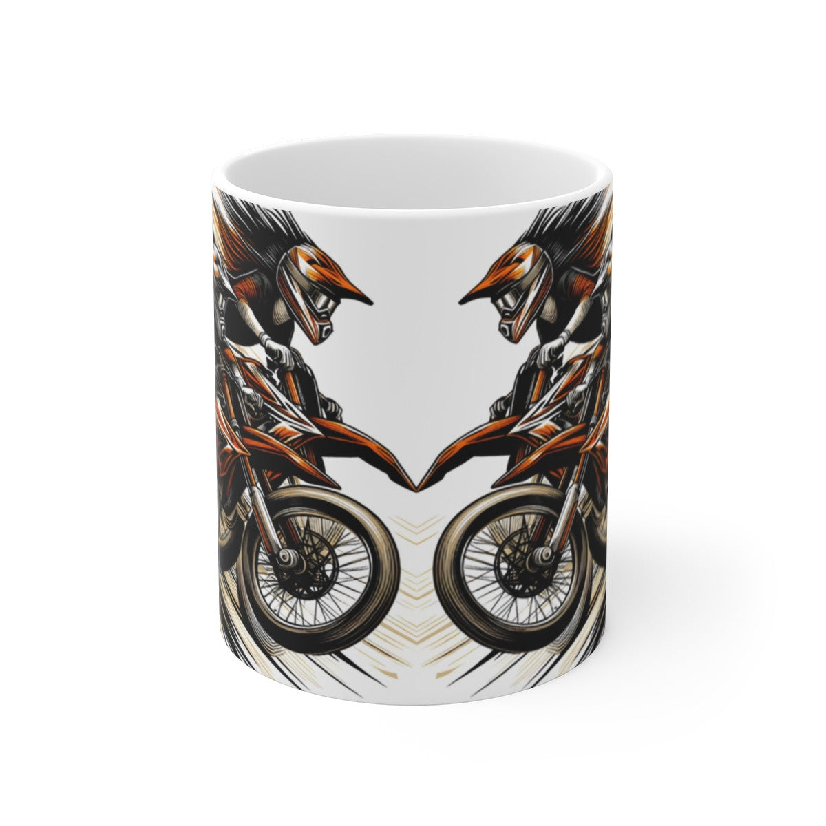 Mug motocross – Tasse en céramique 325 ml – Illustration graphique dirt bike & sport extrême – Cadeau pilote enduro