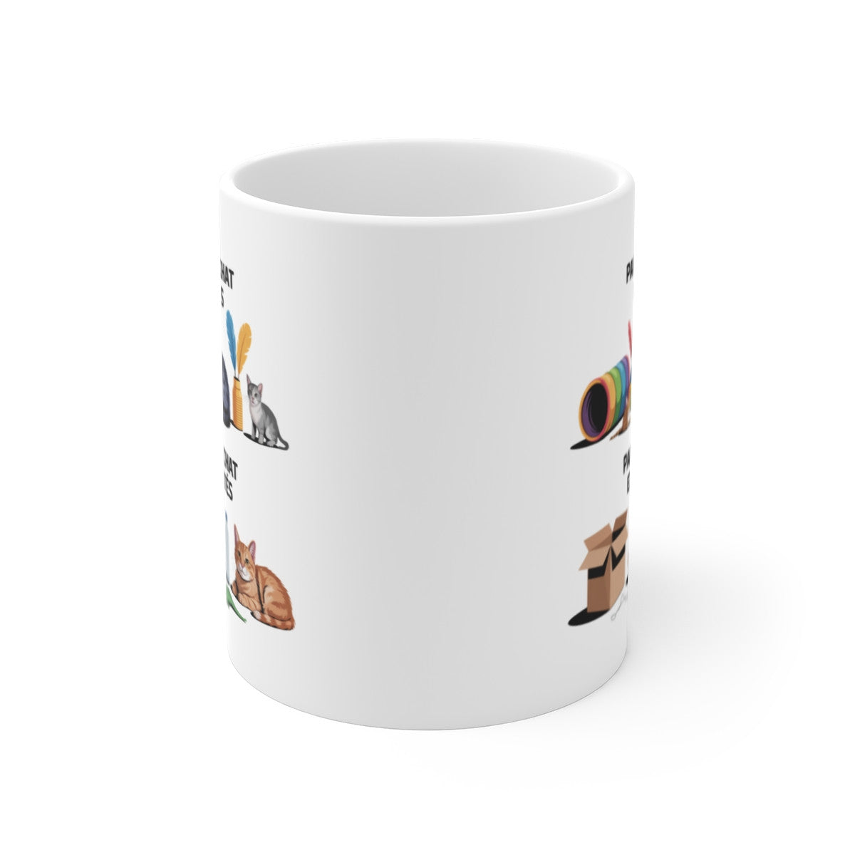 Mug humour chat – “Parents de chat débutants vs expérimentés” – Tasse céramique 325 ml – Cadeau drôle