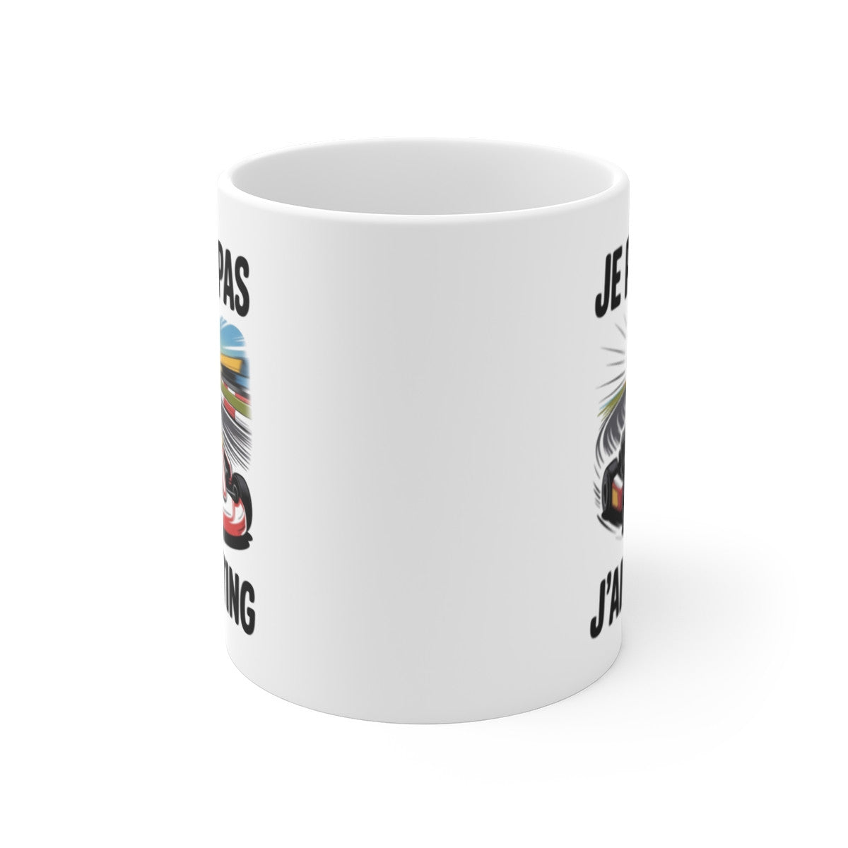 Mug humour karting – « Je peux pas j’ai karting » – Tasse céramique 325 ml – Cadeau original pour pilote