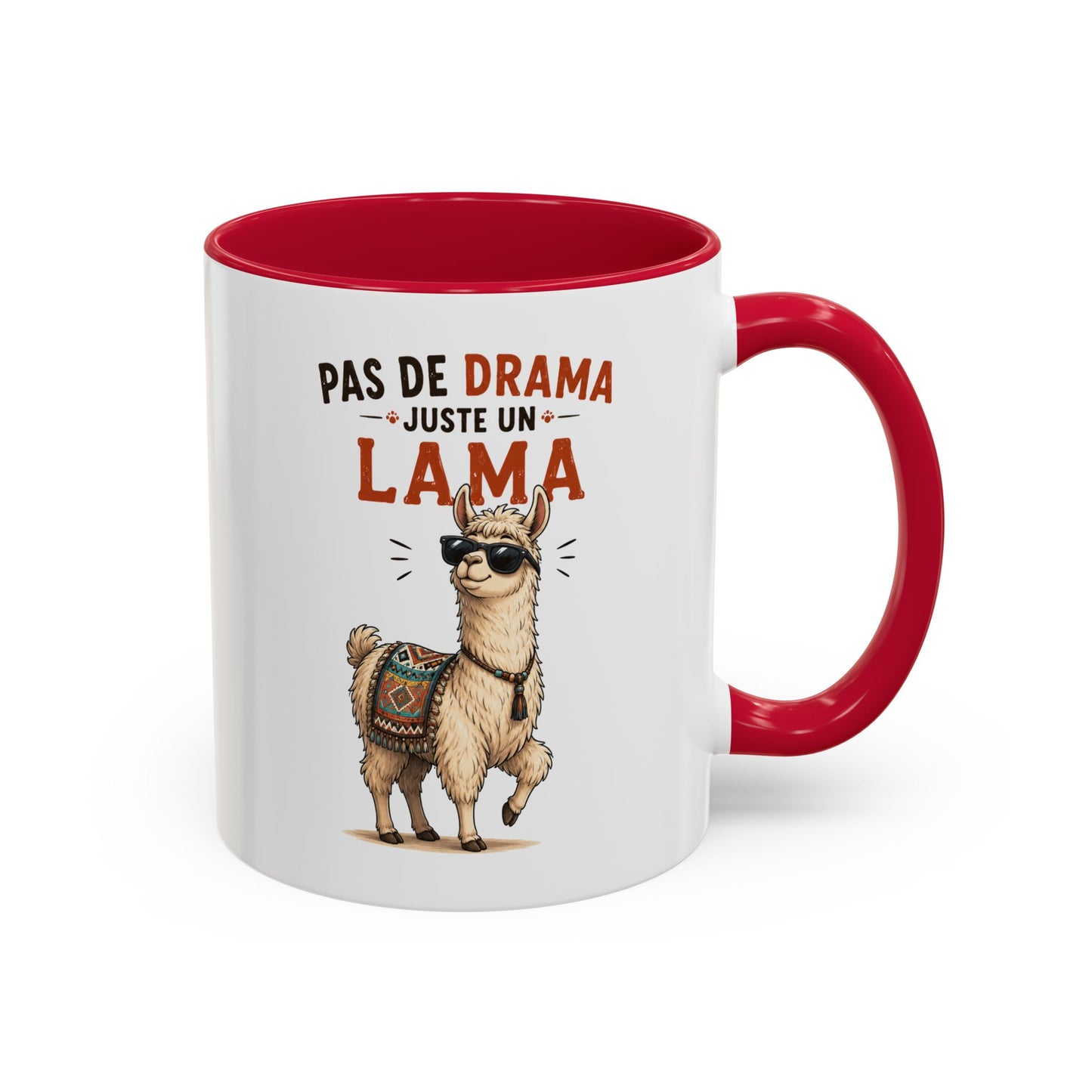 Mug Lama Humoristique – Tasse Animaux Drôle – Cadeau Original Homme et Femme, Ami Collègue Noir Bleu Rouge