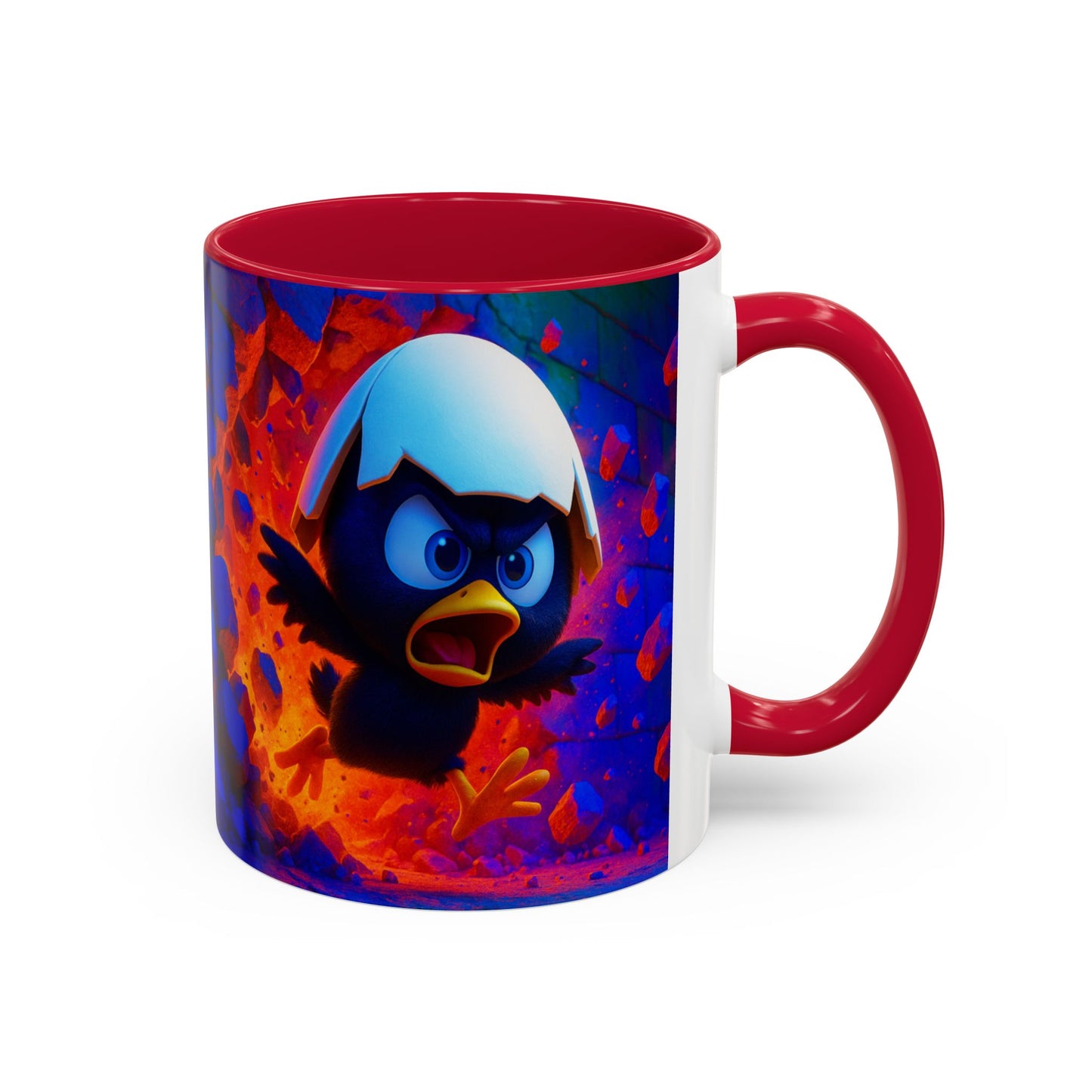 Mug Poussin Noir Cartoon Calimero – Tasse Oiseau Mignon Coquille d’Œuf Humour Dessin Animé 325ml