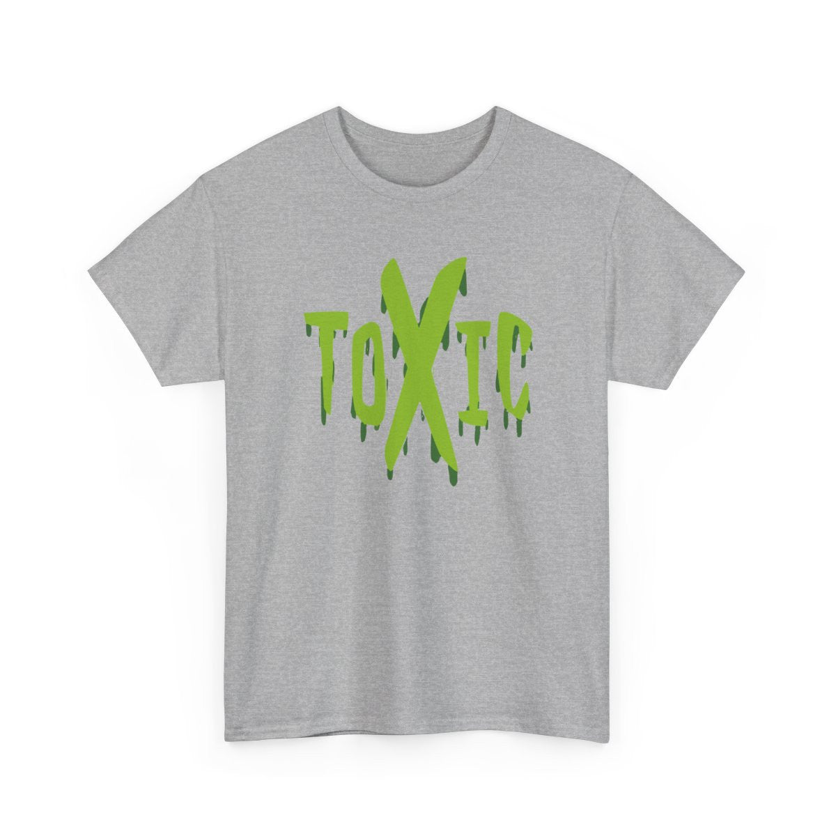 Tee Shirt “TOXIC” Vert Fluo – T-shirt Graphique Unisexe S-3XL – Style Grunge Streetwear Noir Blanc Gris