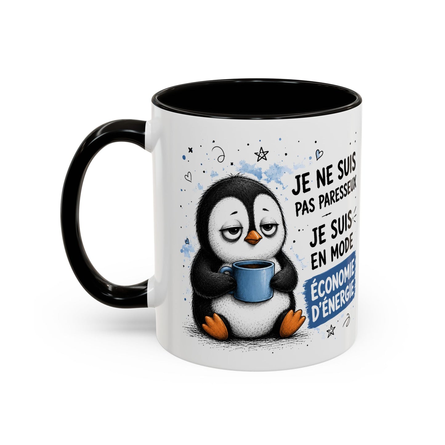Tasse Pingouin Drôle Homme Femme – Mug Je Ne Suis Pas Paresseux Je Suis en Mode Économie d'Énergie – Cadeau Humour Café 325 ml