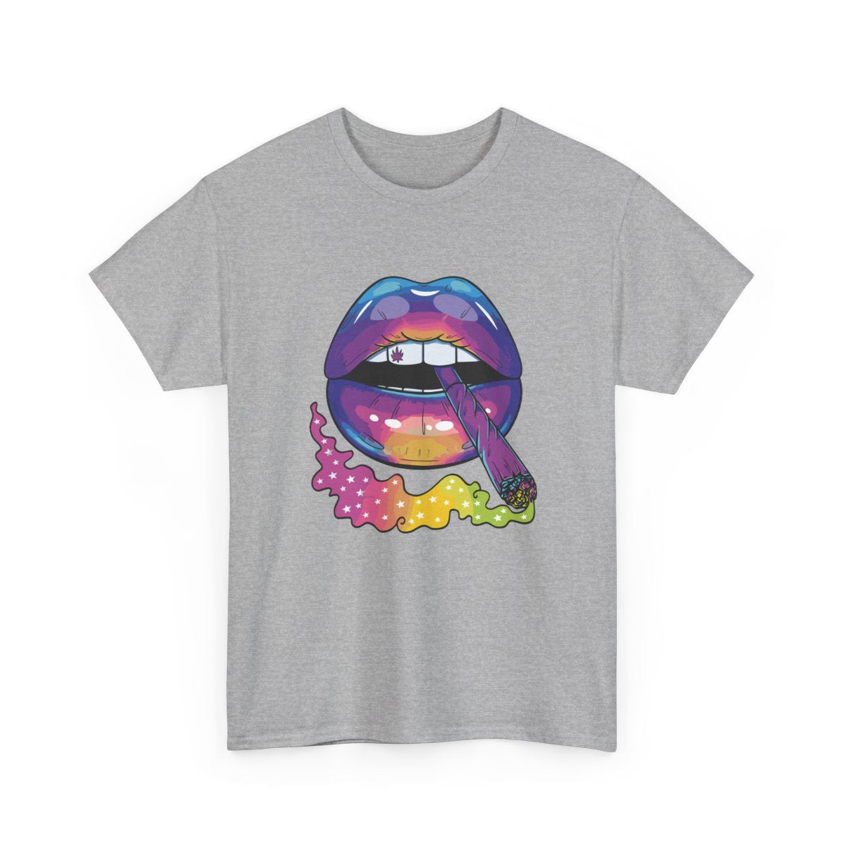 Tee Shirt  Lèvres Colorées – T-shirt Fumeur Unisexe S-3XL – Style Psychédélique Noir Blanc Gris