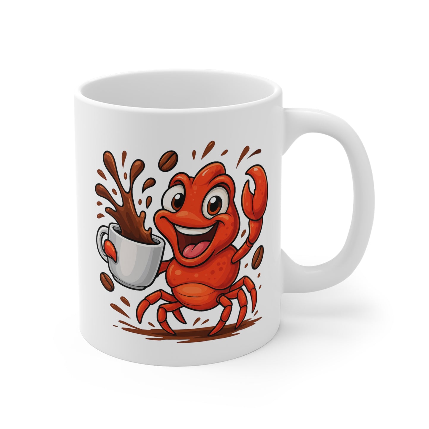Mug Crabe Café – Tasse Céramique 325ml – Design Cartoon Mignon – Cadeau Original Amateur de Café