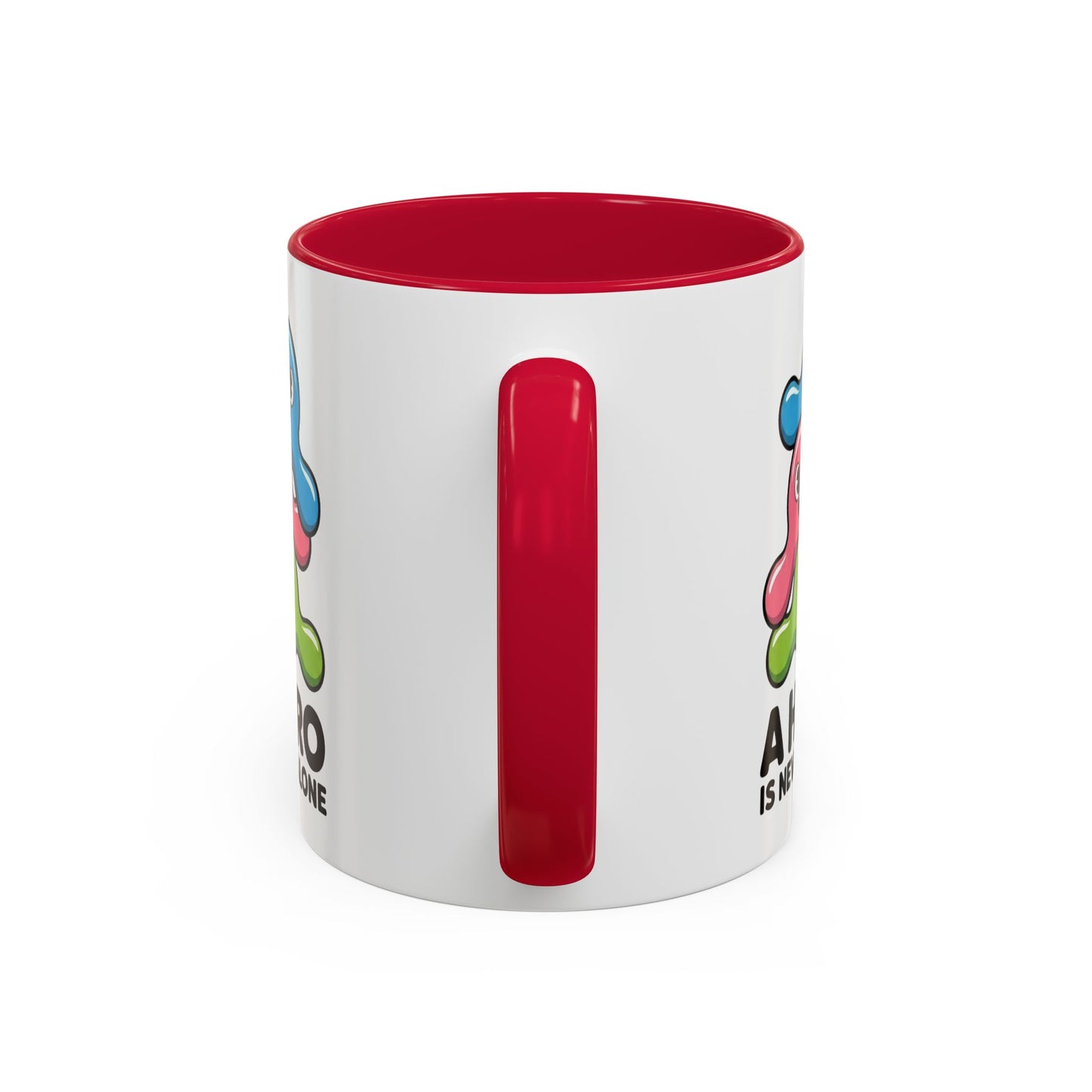 Mug Bactéries Humoristique – Tasse Microbes Fun A Hero Is Never Alone – Cadeau Original Drôle – Céramique 325ml Noir Bleu Rouge
