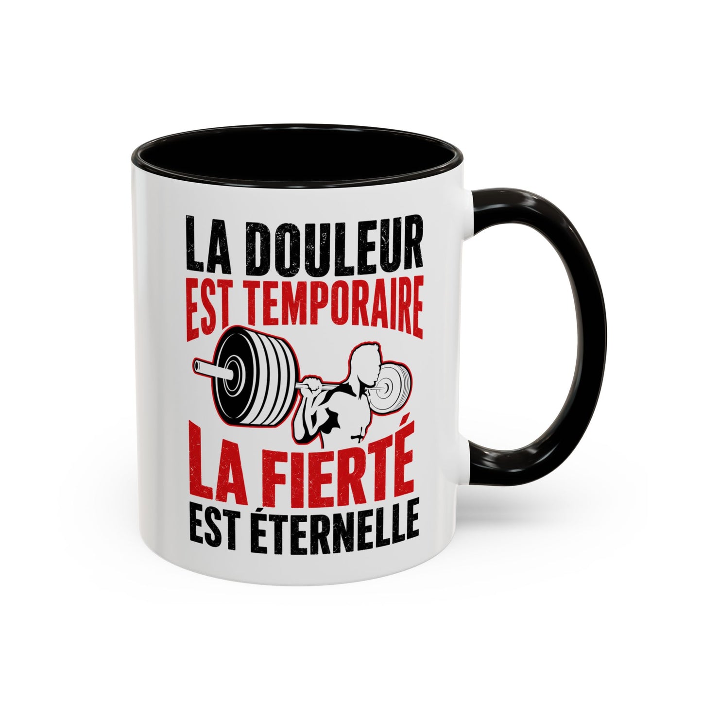 Mug Musculation Fitness – Tasse Sport Haltérophilie – Cadeau Original Homme et Femme, Salle de Sport Noir Bleu Rouge