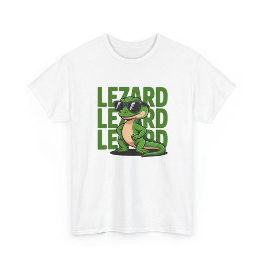 Tee Shirt Lézard Stylé avec Lunettes – T-shirt Humour Unisexe – Blanc Gris Noir – S à 3XL