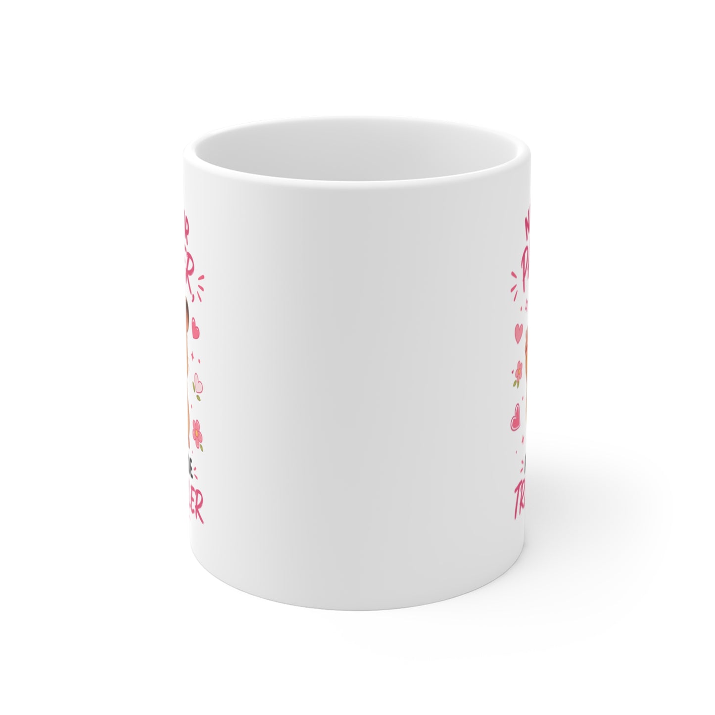 Tasse Humour Femme Née Pour Papoter Forcée De Travailler – Mug Hamster Kawaii Rose – Cadeau Collègue Femme 325ml