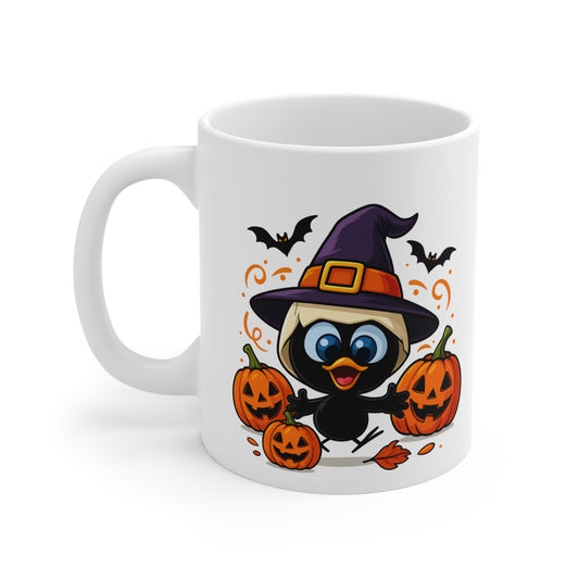 Mug Céramique Calimero Sorcier Halloween – Tasse Citrouilles Mignonne 325ml – Cadeau Original Café Chocolat