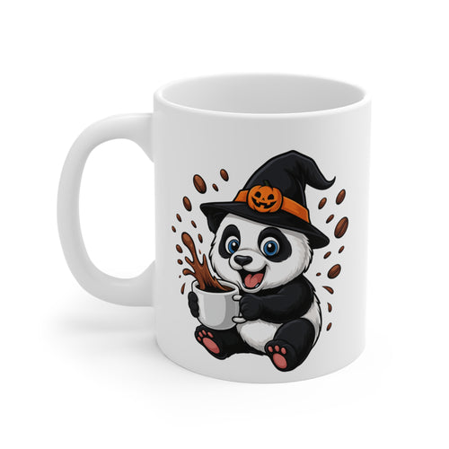 Mug Céramique Panda Sorcier Café – Tasse Halloween Animaux Mignonne 325ml – Cadeau Original Thé Chocolat