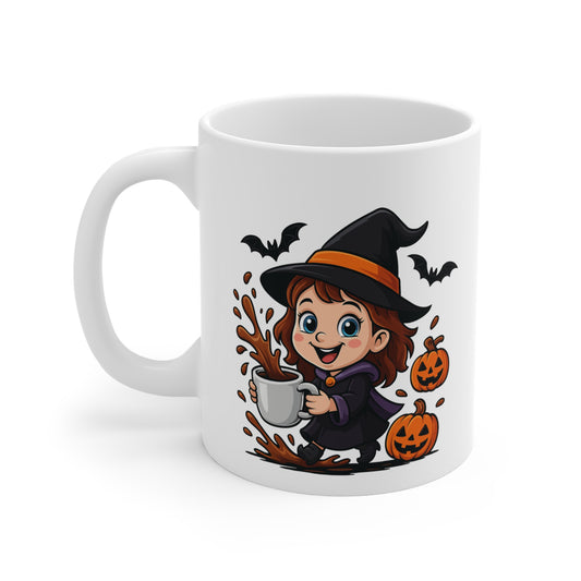 Mug Céramique Sorcière Halloween – Tasse Citrouilles Mignonne 325ml – Cadeau Original Café Chocolat