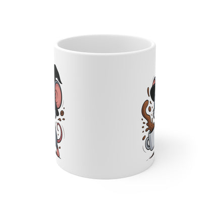 Mug Céramique Souris Sorcière Café – Tasse Halloween Animaux Mignonne 325ml – Cadeau Original Thé Chocolat