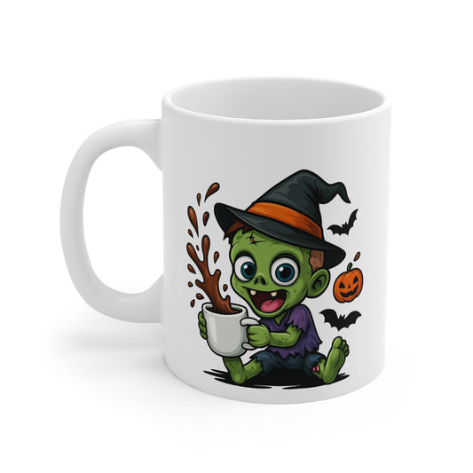 Mug Céramique Zombie Enfant Sorcier Halloween – Tasse Citrouilles Mignonne 325ml – Cadeau Original Café